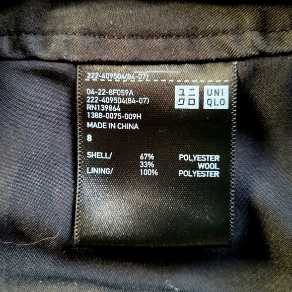 Uniqlo Dark Gray Wool Mini Skirt WITH POCKETS - Picture 2 of 6